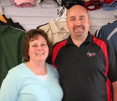 The owners of Brand Xpress in their shop